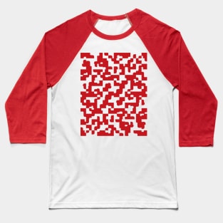 Red Curves Tiles Baseball T-Shirt